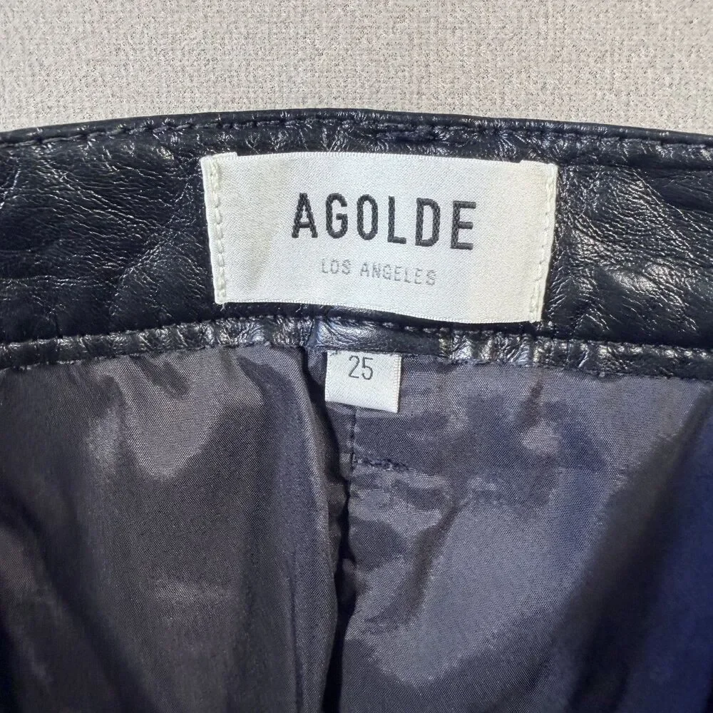 AGOLDE - Recycled Liv  Leather Mini Skirt - Size 24